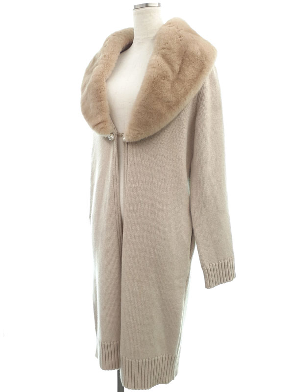 FOXEY】フォクシー『ミンクファー付き カシミヤ ロングカーディガン