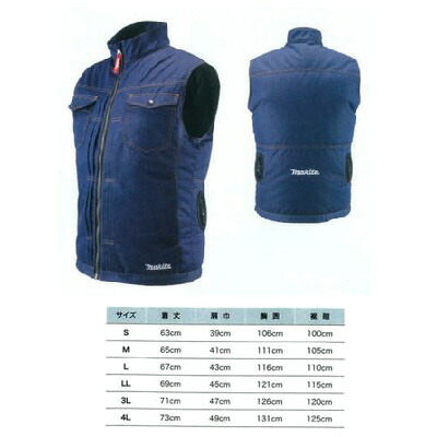 楽天市場】□マキタ 充電式ファンベスト FV215DZ 紺(デニム調)＋ファン