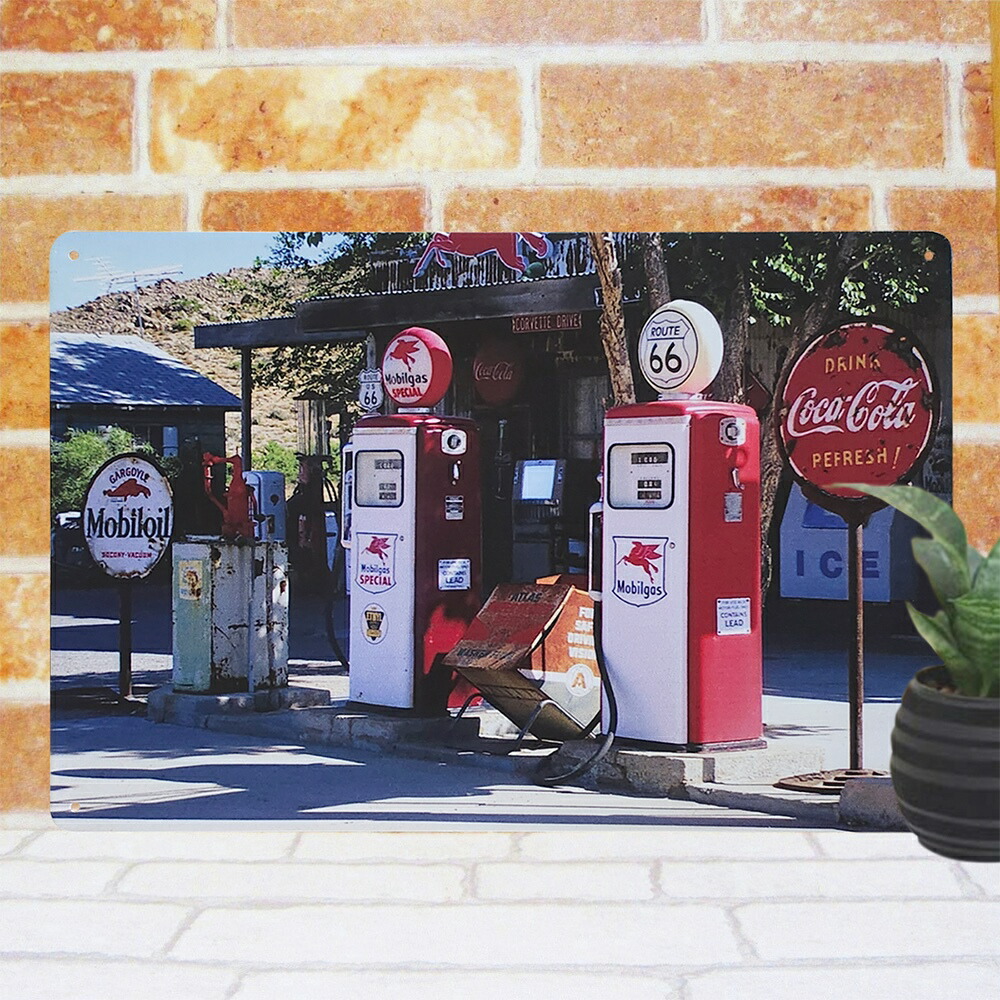 楽天市場】ブリキ看板 コカコーラ アメリカン雑貨 ガスポンプ ブリキ