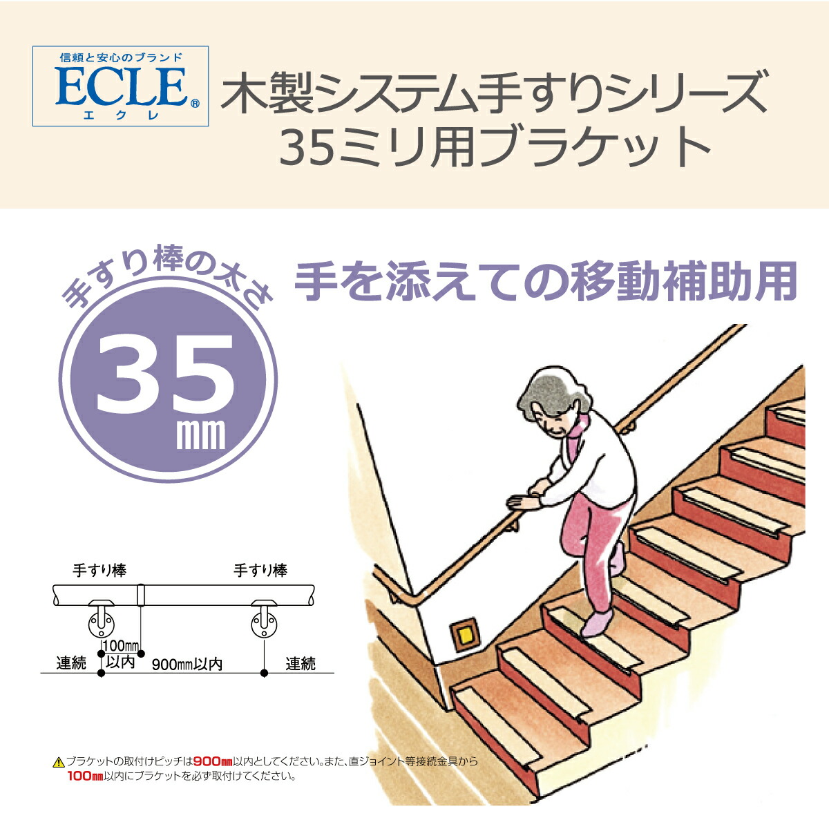 楽天市場】マツ六 ECLE システム手すり35シリーズ 出隅ブラケット EL