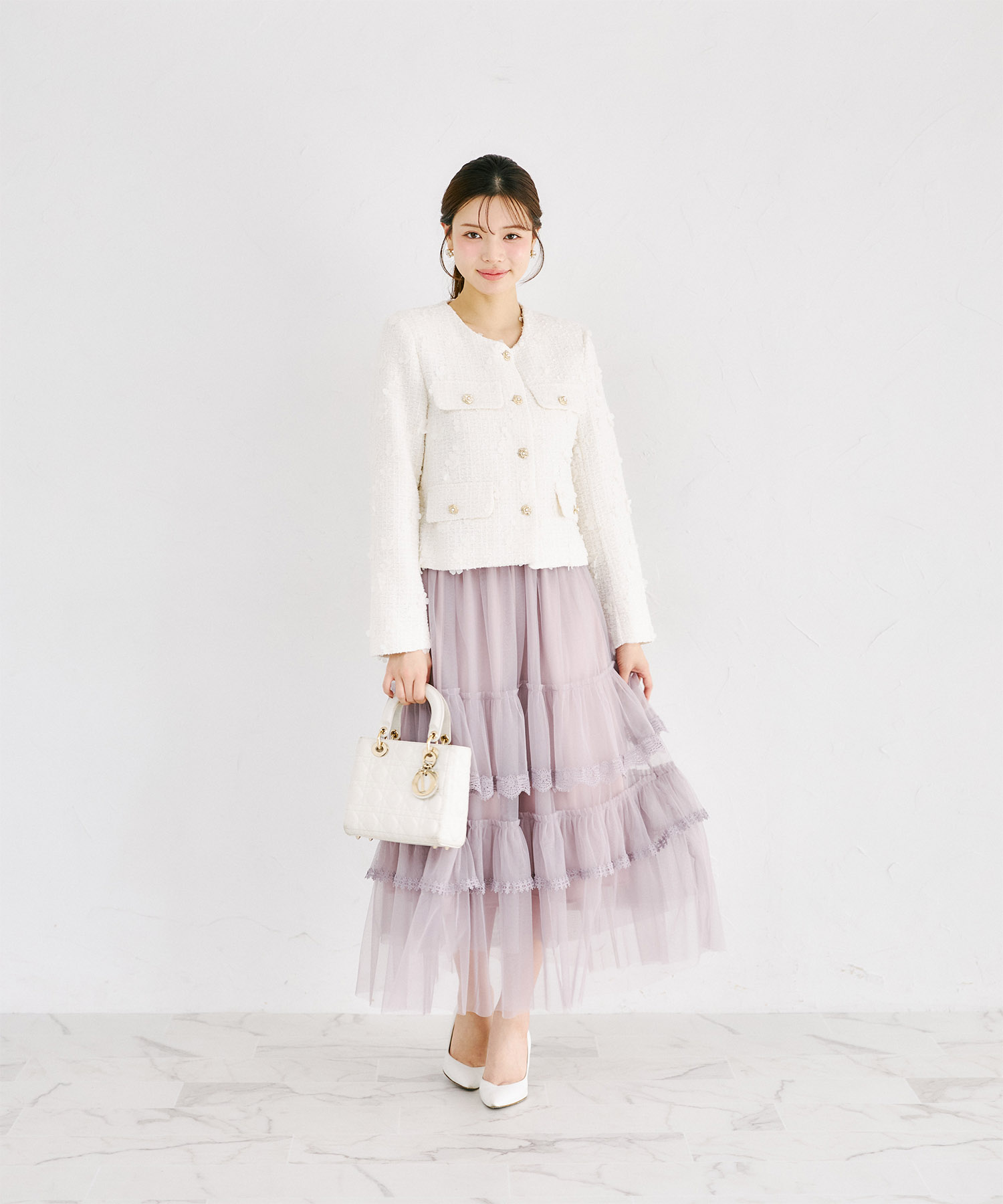 ダブルポケットフラワーツイードジャケット