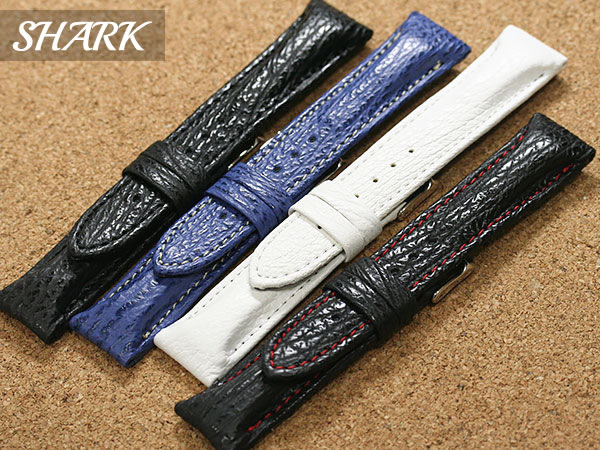 楽天市場】時計ベルト 20mm 22mm 24mm MIMOSA ミモザ シャーク サメ革