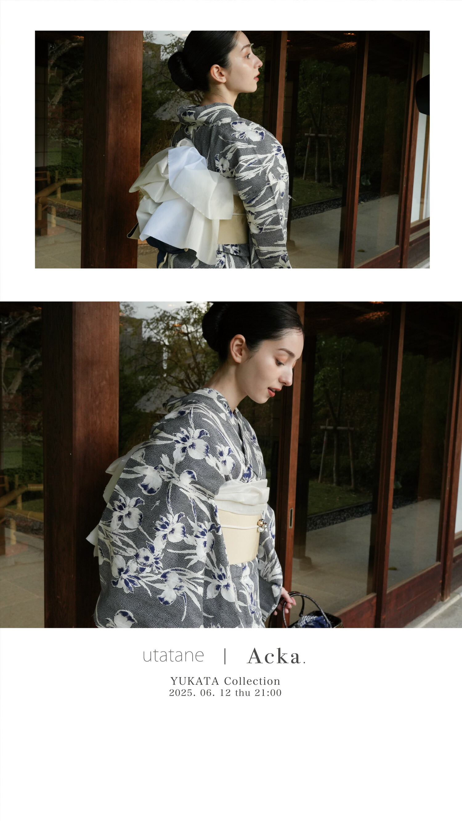 anee 　Acka utatane 浴衣4点セット　 鮫小紋と菖蒲 utatane×Acka.］鮫小紋と菖蒲 navy 浴衣4set – Acka online store