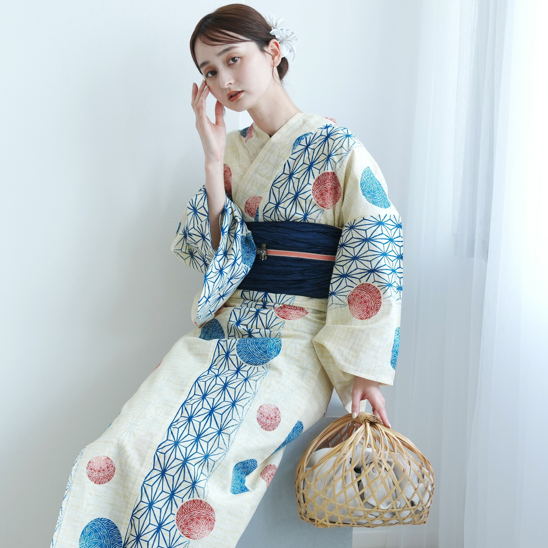 お任せ下駄+お任せ帯締+画像と同じ帯つき◆◆utataneブランド浴衣◆ お任せ下駄+お任せ帯締+画像と同じ帯つき◇◇utataneブランド浴衣◇ お