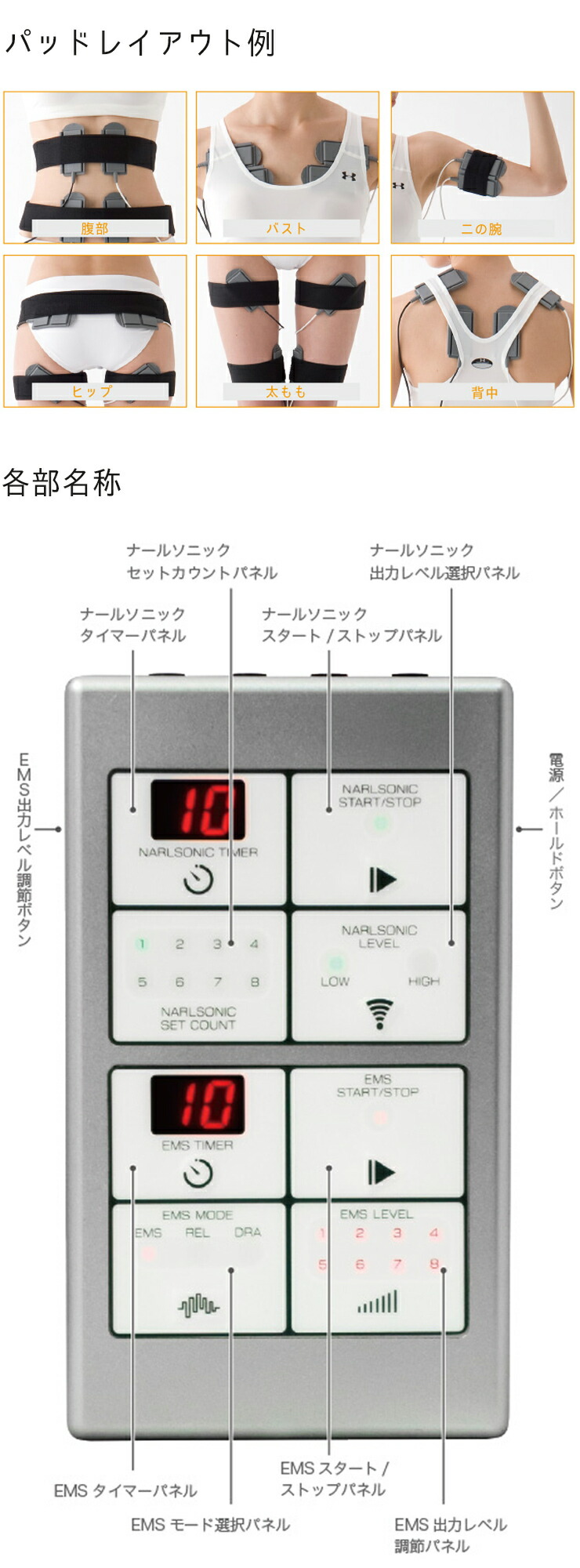 楽天市場】ナール超音波 EMS 腹筋ベルト お腹 引き締め マシーン