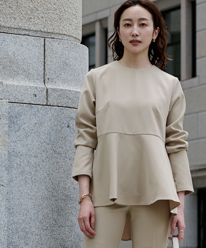 楽天市場】クルーネックペプラムプルオーバー トップス レディース