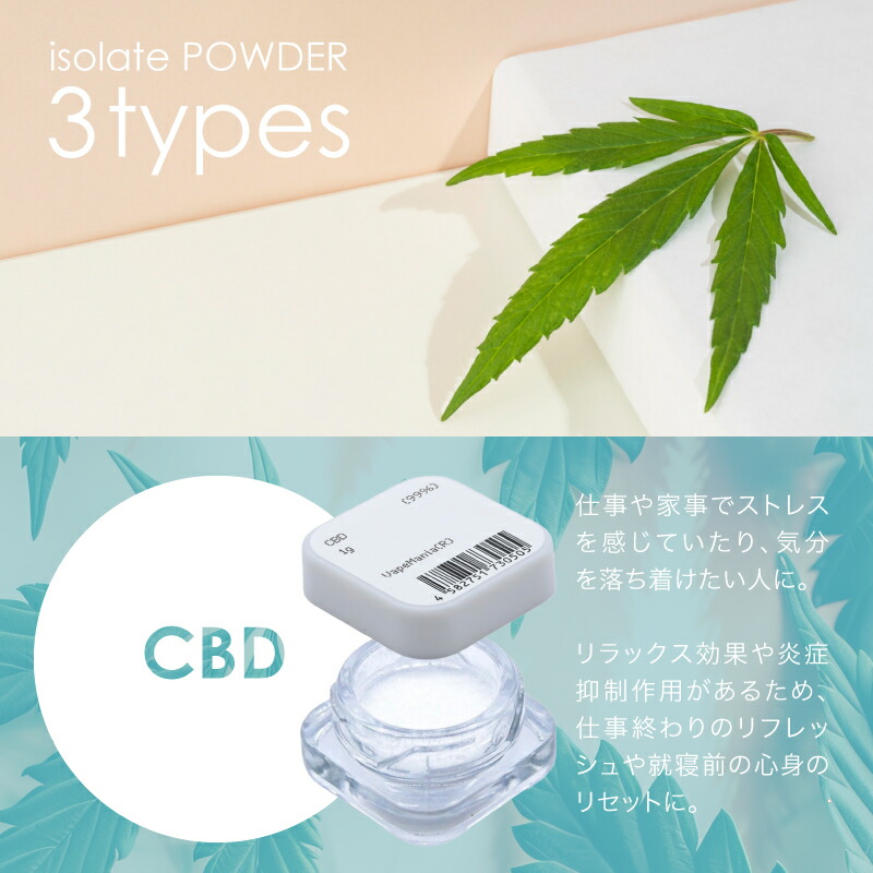 楽天市場】CBD CBN CBG パウダー 3種から選べる 1g 粉末 濃度99