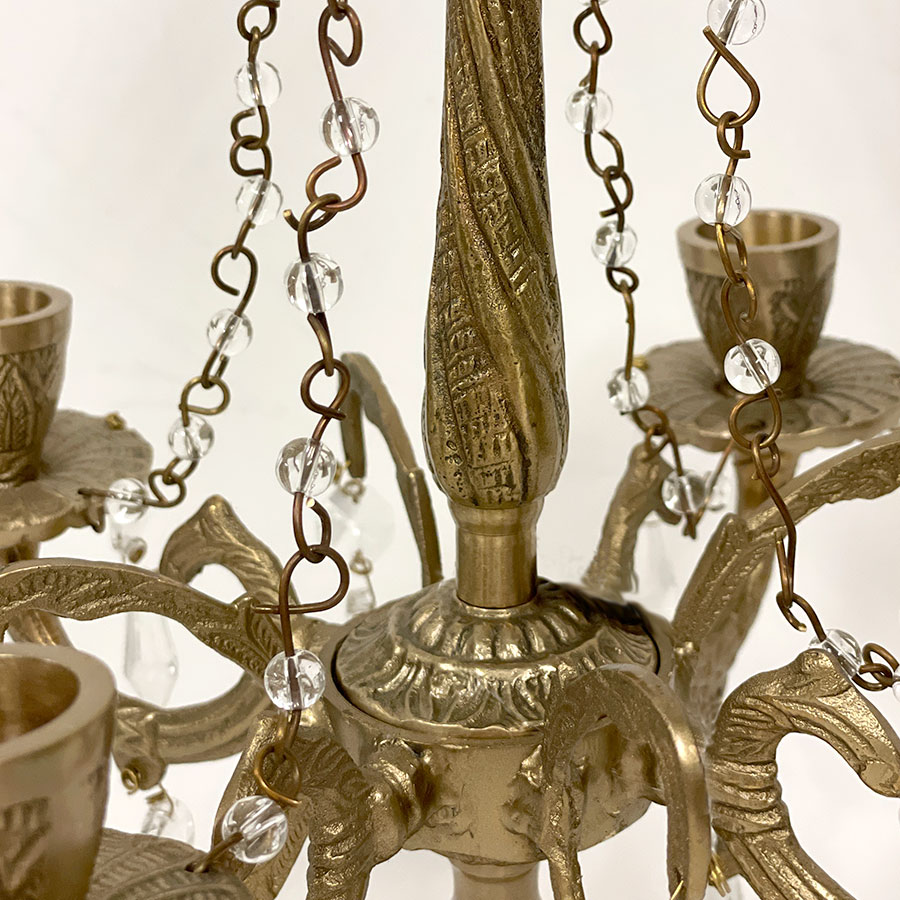 楽天市場】シャンデリア型キャンドルスタンド 真鍮 アンティーク調