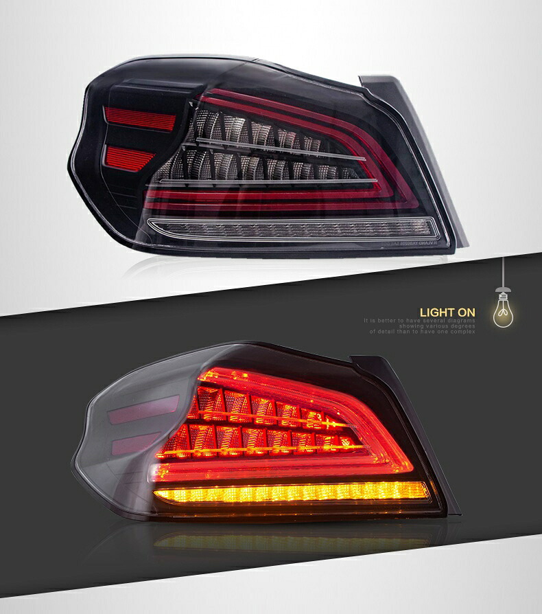 楽天市場】VLAND スバル WRX STI S4 VAB VAG LED テールランプ 流れる