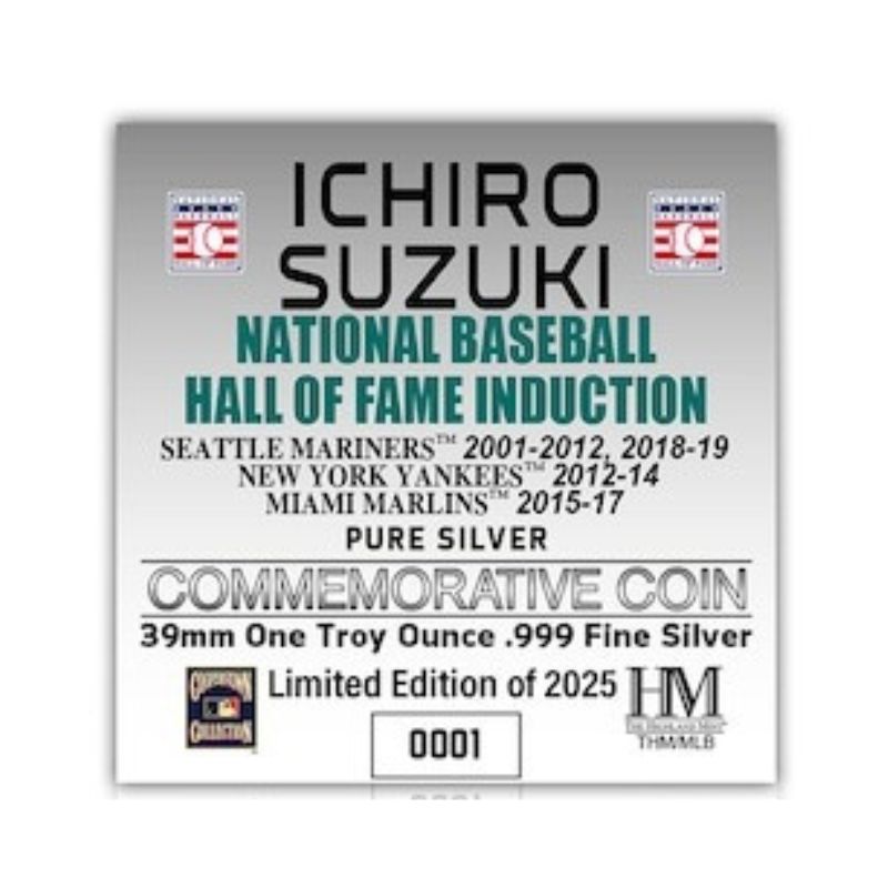 楽天市場】イチロー 米野球殿堂入 純銀メッキ 記念コイン 2025
