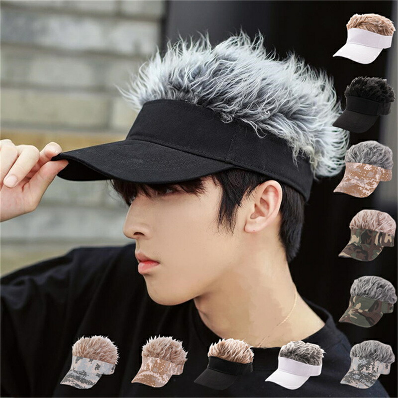 楽天市場】ヘア帽子 サンバイザー アウトドア ウィッグ ゴルフ 帽子