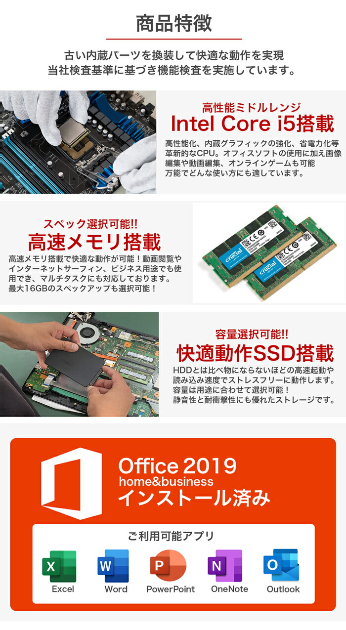 楽天市場】超得2,000円OFF｜Core i5第10世代搭載｜ノートパソコン 中古