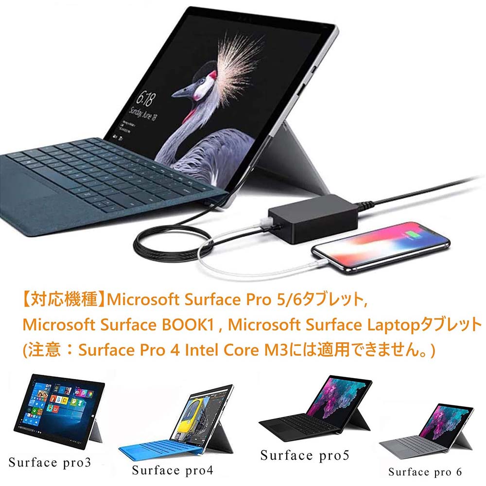 楽天市場】Surface Pro 5/ Pro 6 マイクロソフト 44W 充電器 15V 2.58A