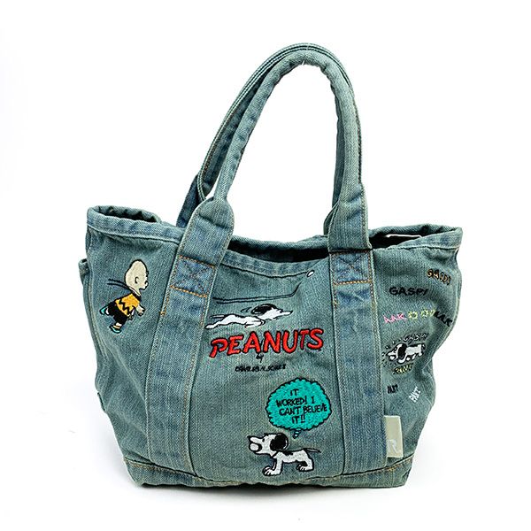 スヌーピー PEANUTS IP.デリ.デニム.Peanuts-7R CATCH トートバッグ