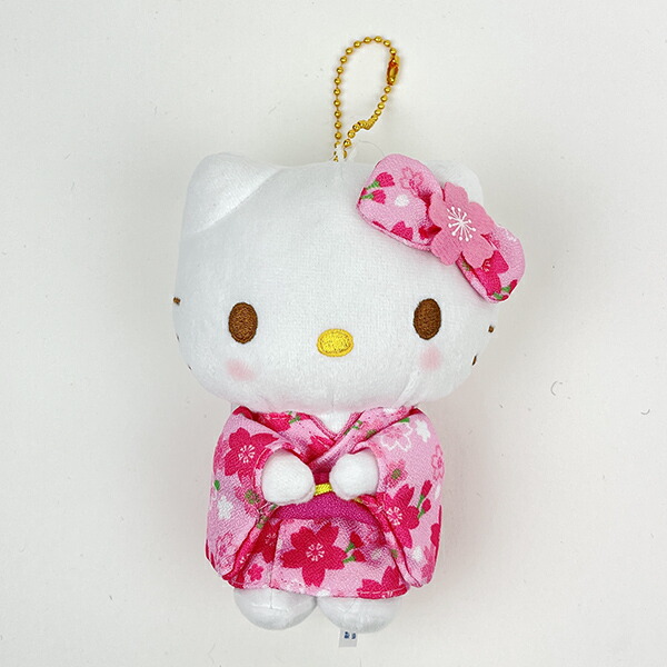 サンリオ ハローキティ 桜着物 マスコット ぬいぐるみ インテリア 人形