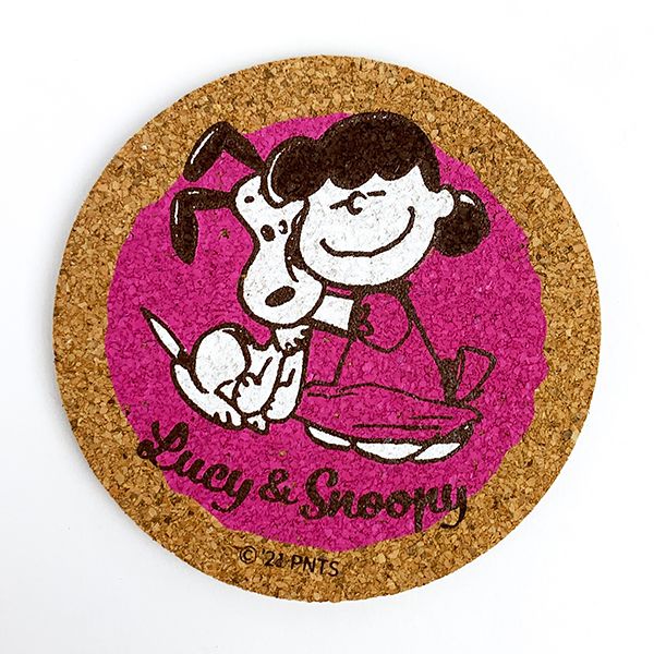 スヌーピー コルクコースター ルーシー ピンク キッチン ランチ ティー