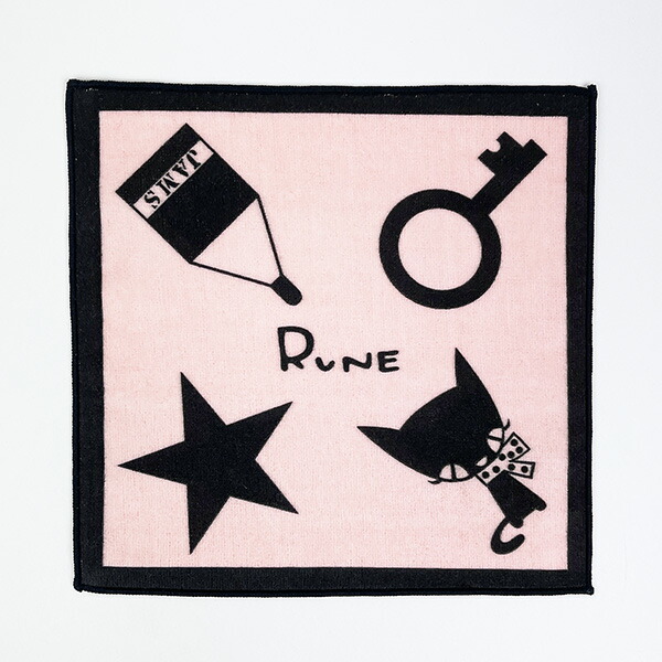 内藤ルネ ネコ ミニタオル ピンク ハンカチ レトロ RUNE