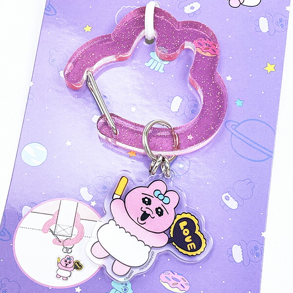 おぱんちゅうさぎ ダイカットアクリルカラビナ ピンク キーホルダー