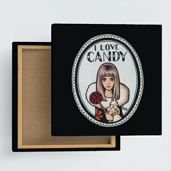 内藤ルネ キャンバスアート I LOVE CANDY インテリア アートパネル