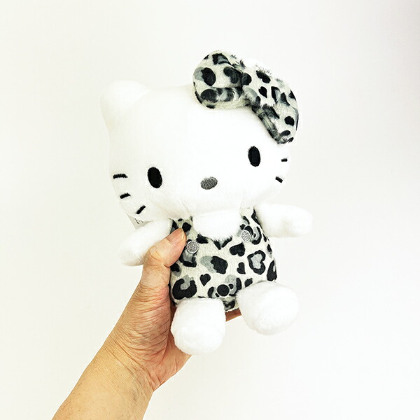 サンリオ ハローキティ ヒョウ柄シリーズ お座りぬいぐるみ モノクロ