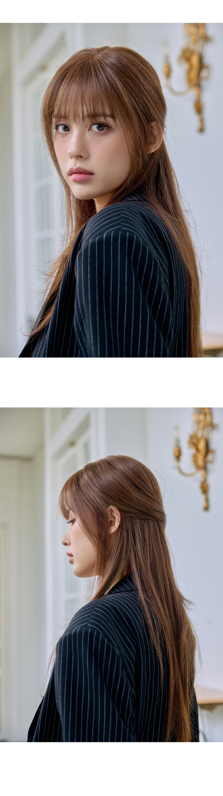 手植えトップカバー) リアルスキン シースルーバング ゆるふわカール