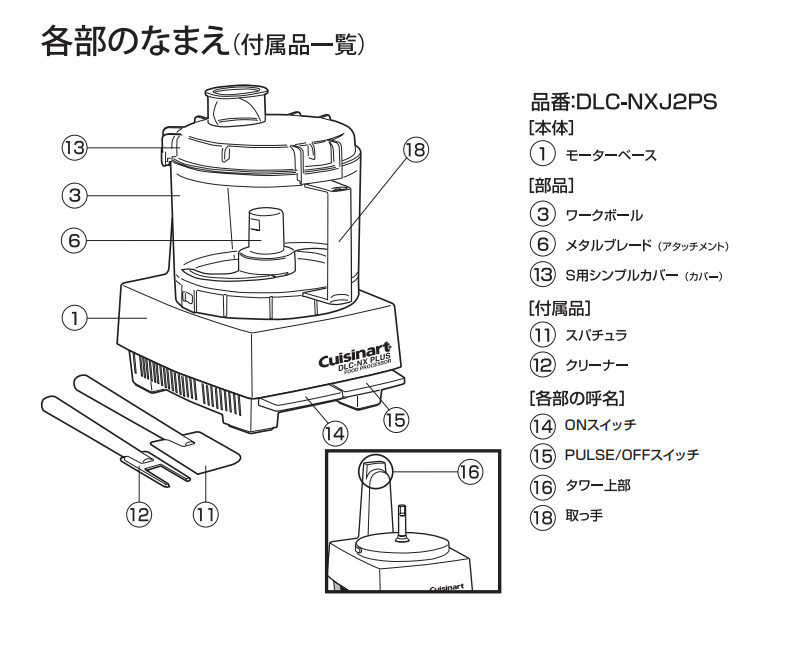 楽天市場】クイジナート フードプロセッサー DLC-NXJ2PS 単機能 4.2L