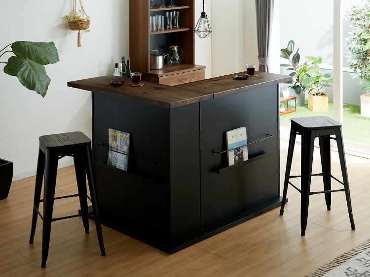 楽天市場】バーカウンター テーブル L字 日本製 完成品 高さ104