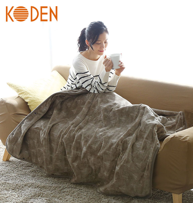 電気ひざかけ毛布 160×140cm ホットローブ 着る毛布 フランネル 節電