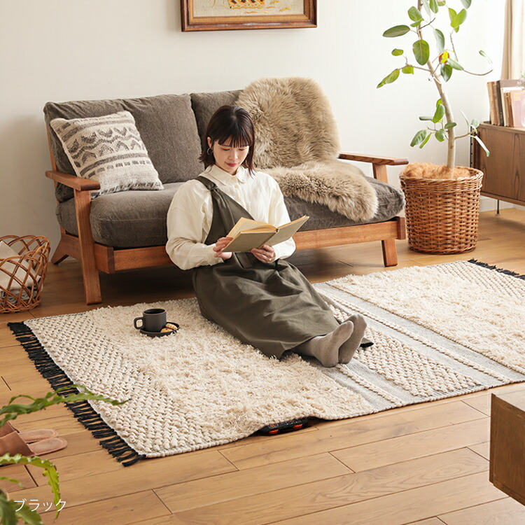 楽天市場】ラグ ラグマット POP CORN STRIPE RUG 140×200 インド製 綿