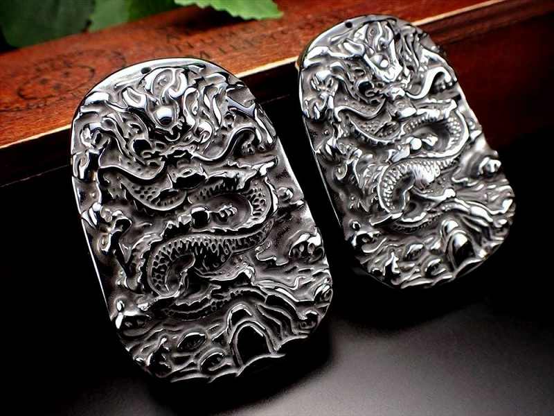 高純度 テラヘルツ鉱石 ドラゴン 龍 プレート 縦約53mm 1個売り