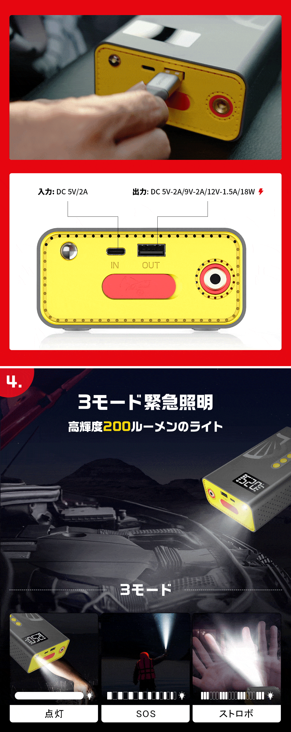 楽天市場】＼54%OFFセール！3/4 20時スタート／ ジャンプスターター 車