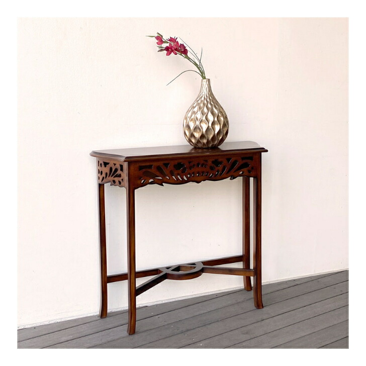 楽天市場】コンソール 花台 電話台 マホガニー無垢 コンソールテーブル