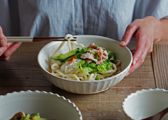 益子焼 七寸浅鉢 kinari わかさま陶芸 【約20cm】 煮物鉢 パスタ皿