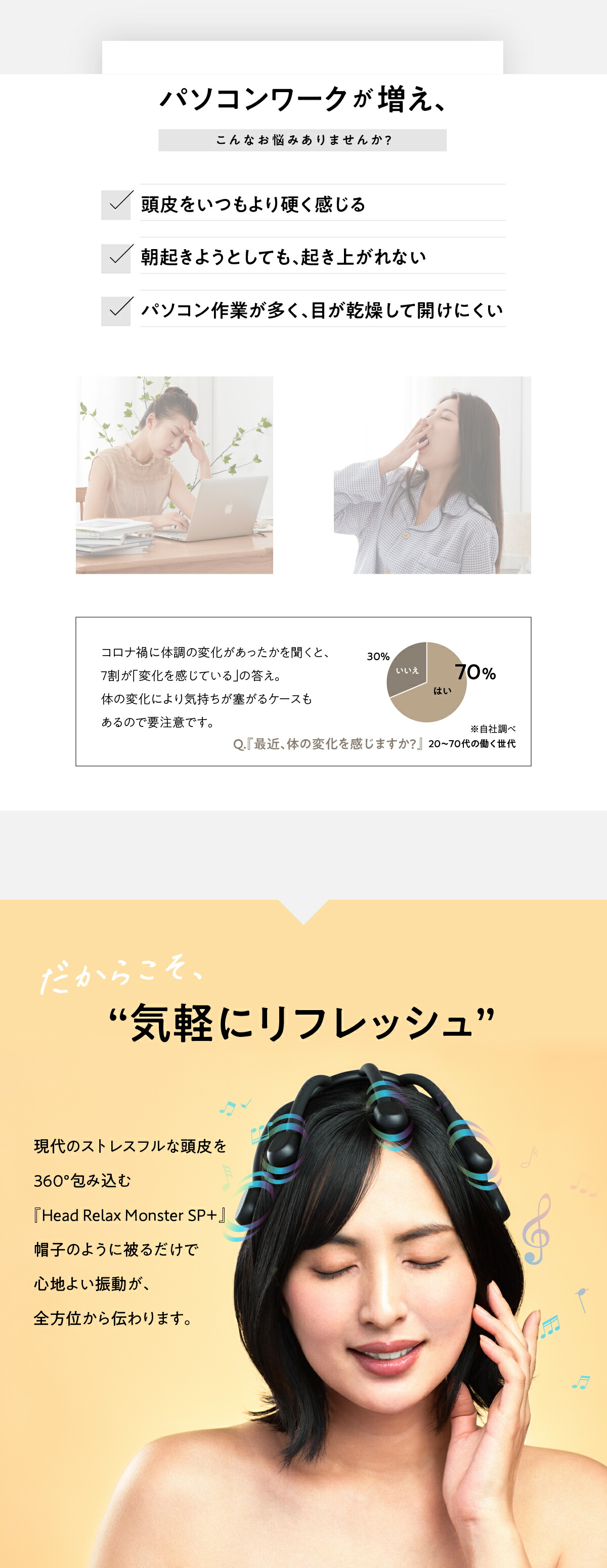 楽天市場】【WAVEWAVE公式Head Relax Monster SP+】 めざましどよう