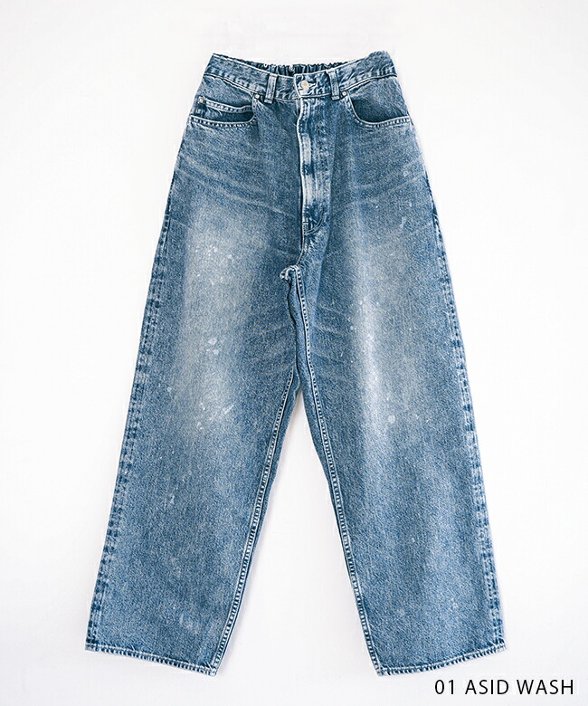 D12500]tsuzuli(ツヅリ) EZ 5P PANTS INDIGO DENIM (ACID WASH) パンツ