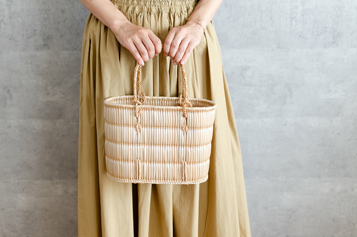 楽天市場】手提げ かごバッグ 岡山県 蒜山 がま がま細工 ミニ/小/中