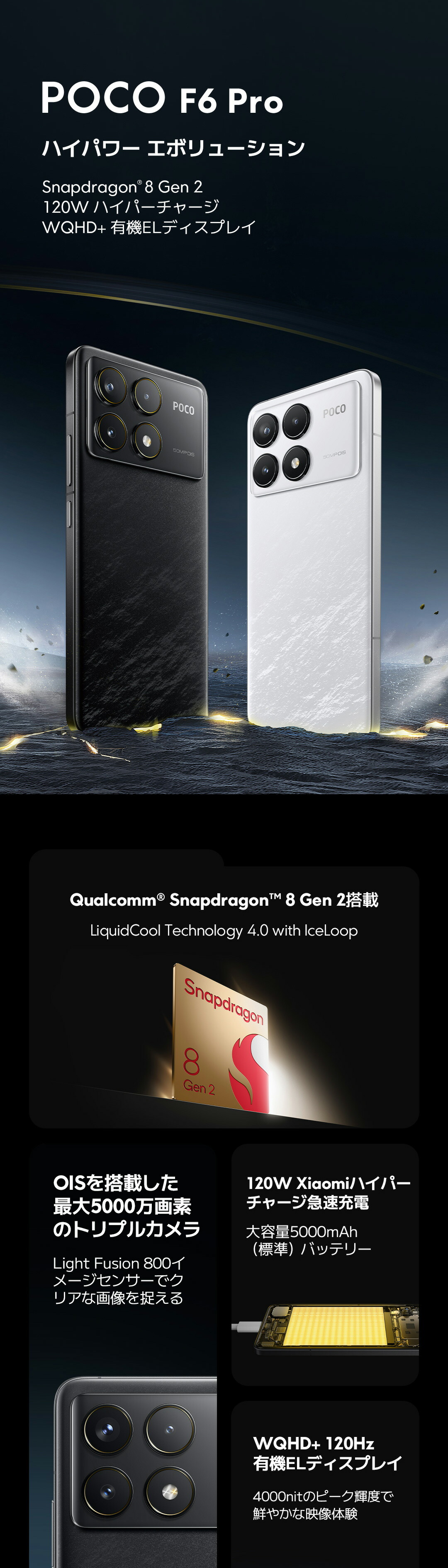 楽天市場】POCO F6 Pro スマートフォン 12GB+512GB Snapdragon 8 Gen 2