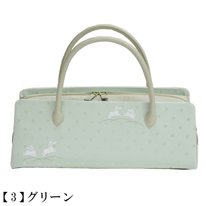 利休バッグ 和装バッグ あおりバッグ トートバッグ 正絹 うさぎ ：つゆ