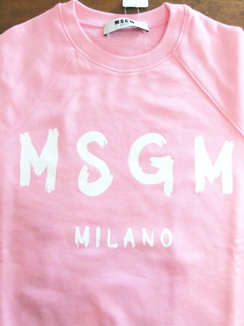 MSGM - 《LADIES》 手描き ロゴプリント スウェットトレーナー (ピンク