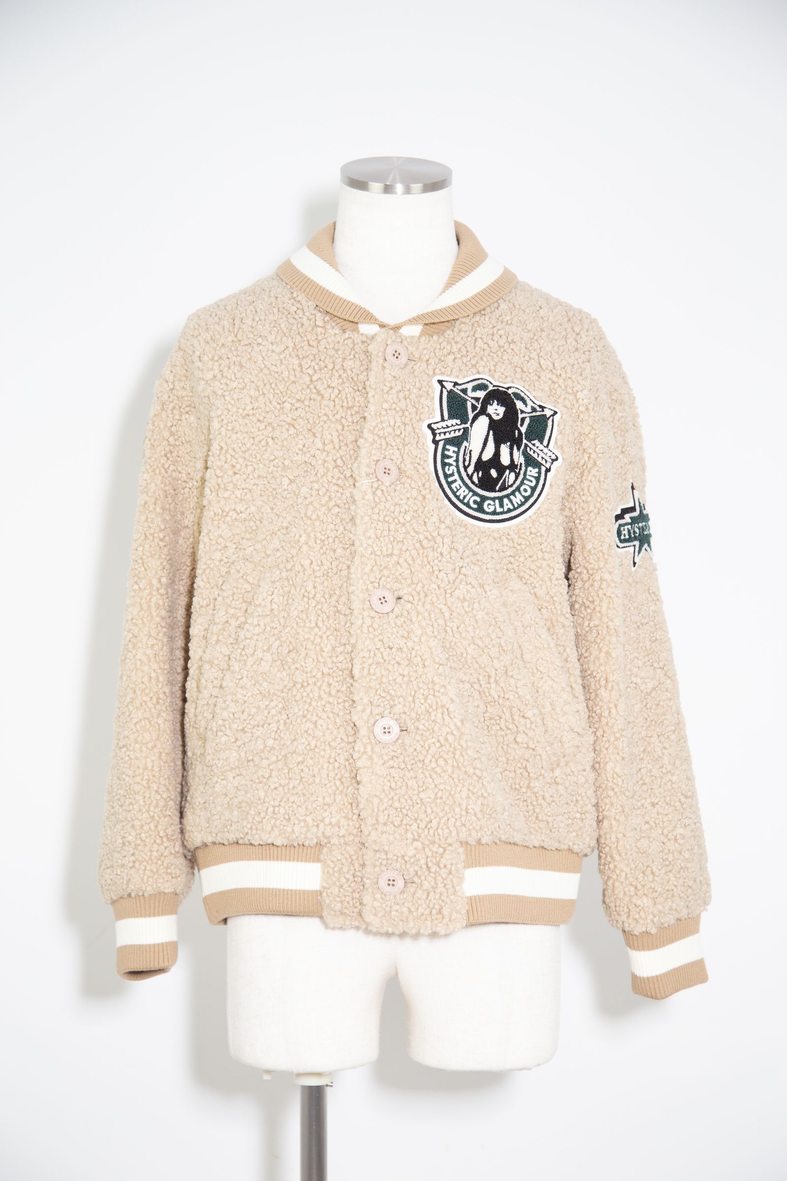 HYSTERIC GLAMOUR - HYSTERIC COLLEGEワッペン ボアスタジャン