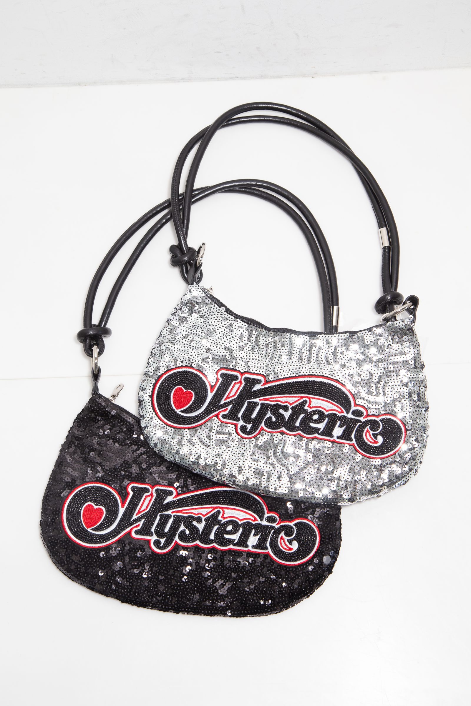 HYSTERIC GLAMOUR - WRAPPED HEART LOGO刺繍 スパンコールバッグ | Tempt