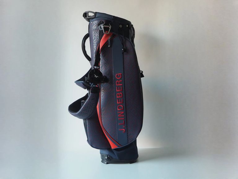 J.LINDEBERG - VESSELコラボ キャディバッグ | ネイビー×レッド | ユニ
