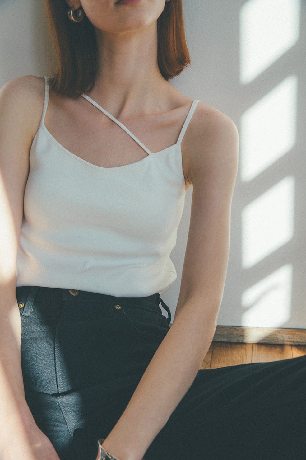 CLANE キャミソール CLANE（クラネ）の「DRAPE SATIN CAMISOLE TOPS