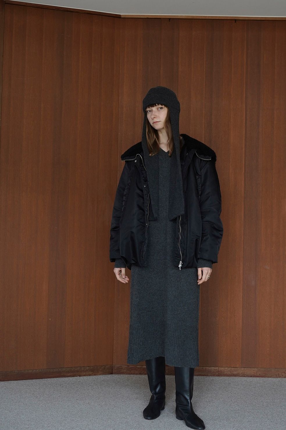 CLANE - ミリタリージャケット - BALLOON DESIGN HOODED N3B BLACK