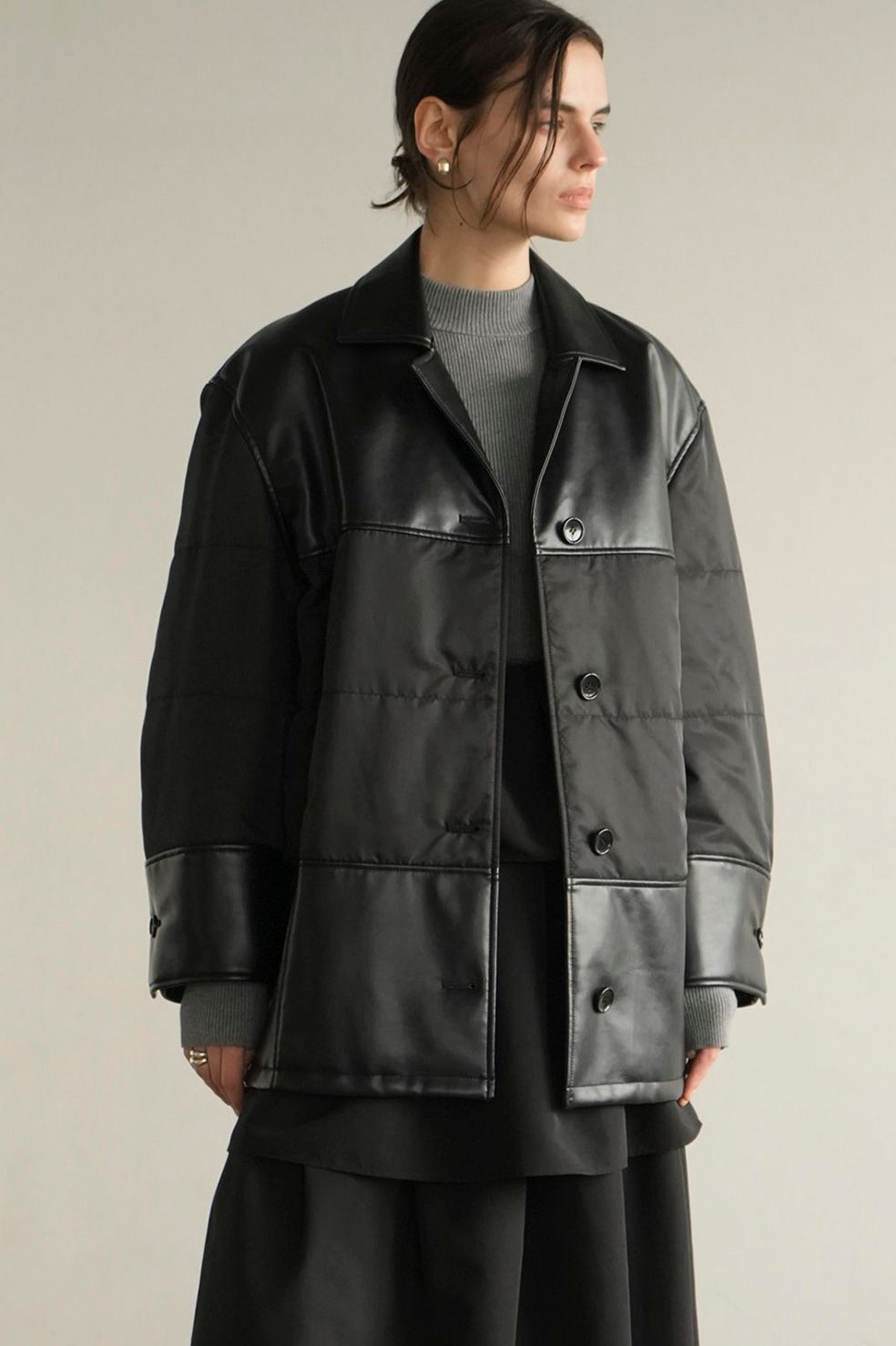 CLANE - ヴィーガンレザー オーバーサイズ ジャケット - LEATHER