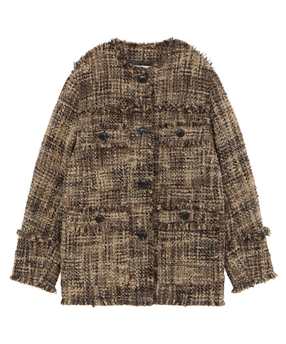 CLANE - ノーカラー ツイード ジャケット - NO COLOR TWEED JACKET