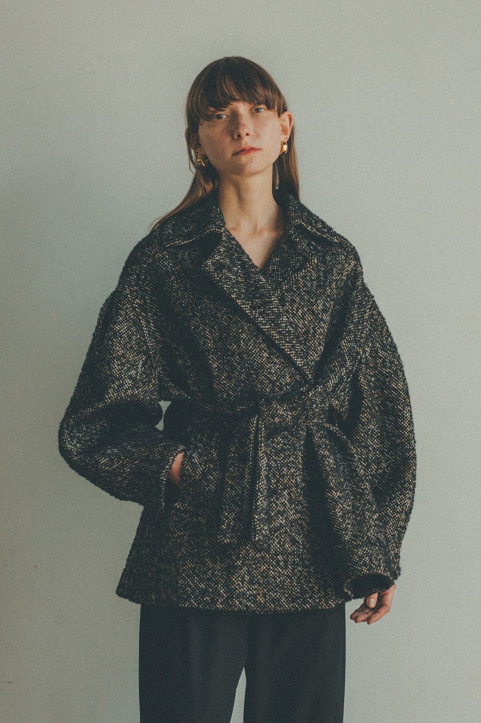 CLANE - ミックスループツイードボックスコート - MIX LOOP TWEED BOX