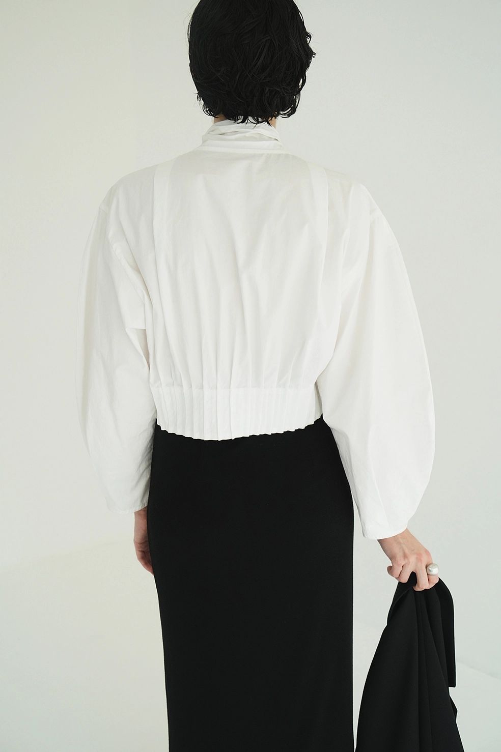 CLANE - リボンジップシャツ - RIBBON ZIP SHIRTS - WHITE | ADDICT