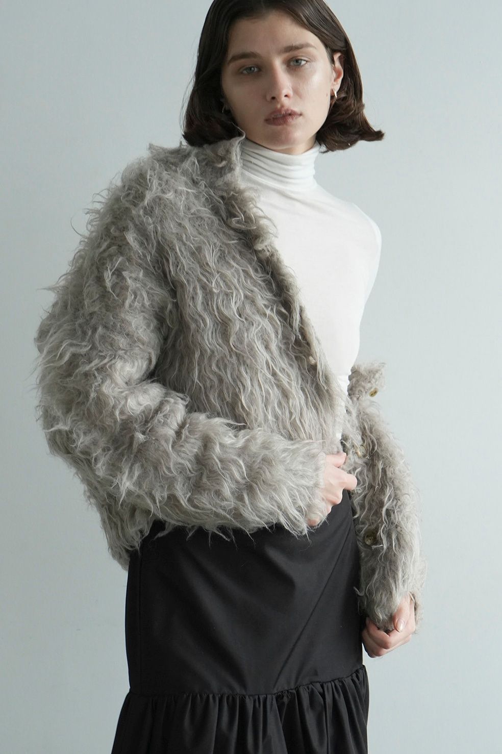 CLANE - シャギ― ショートカーディガン - SHAGGY SHORT KNIT CARDIGAN