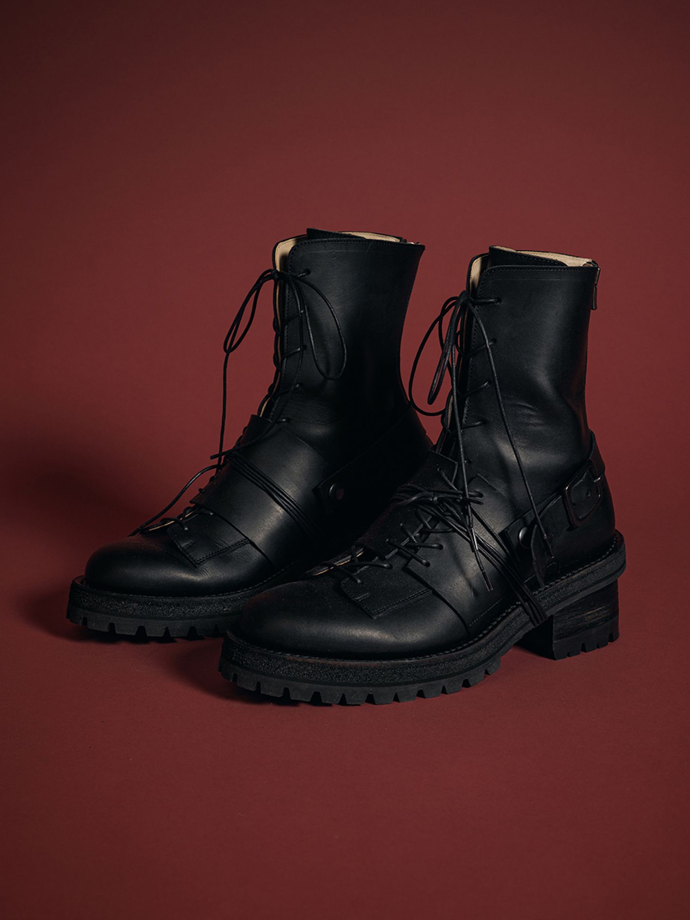 The Viridi-anne - バックジップ レースアップブーツ - VI-3683-09 - A